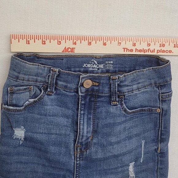 Jordache Denim Shorts – Youth 12 Slim Blue Jean Cutoffs - Picture 5 of 6